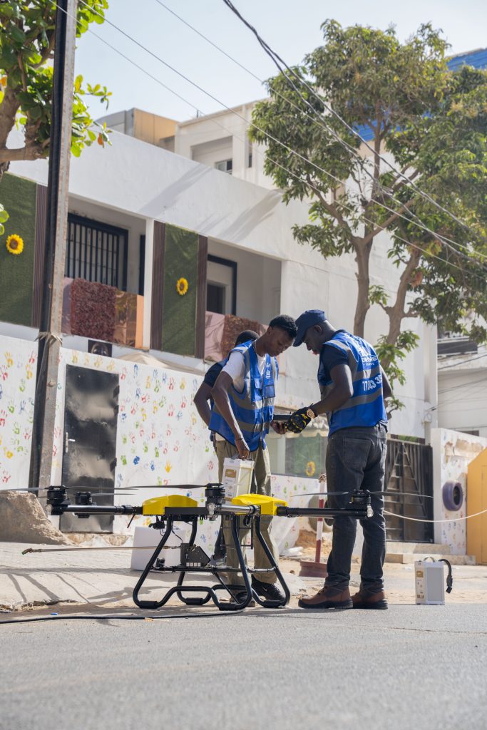 Nettoyage de façades par drone à Dakar